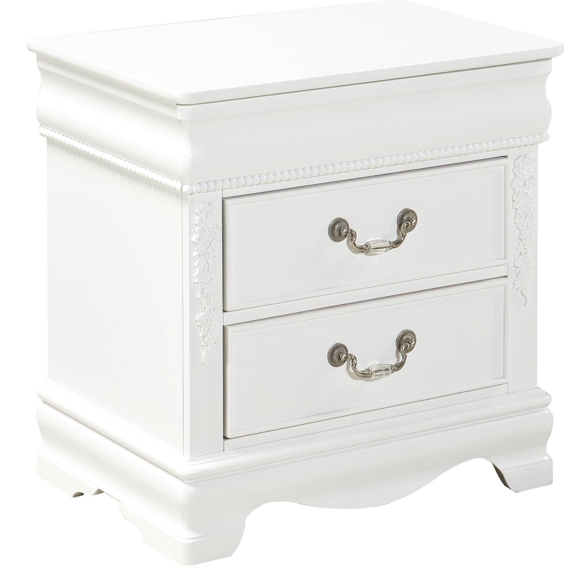 Standard Furniture Jessica Silver 93457 Contemporary Nightstand with 2
